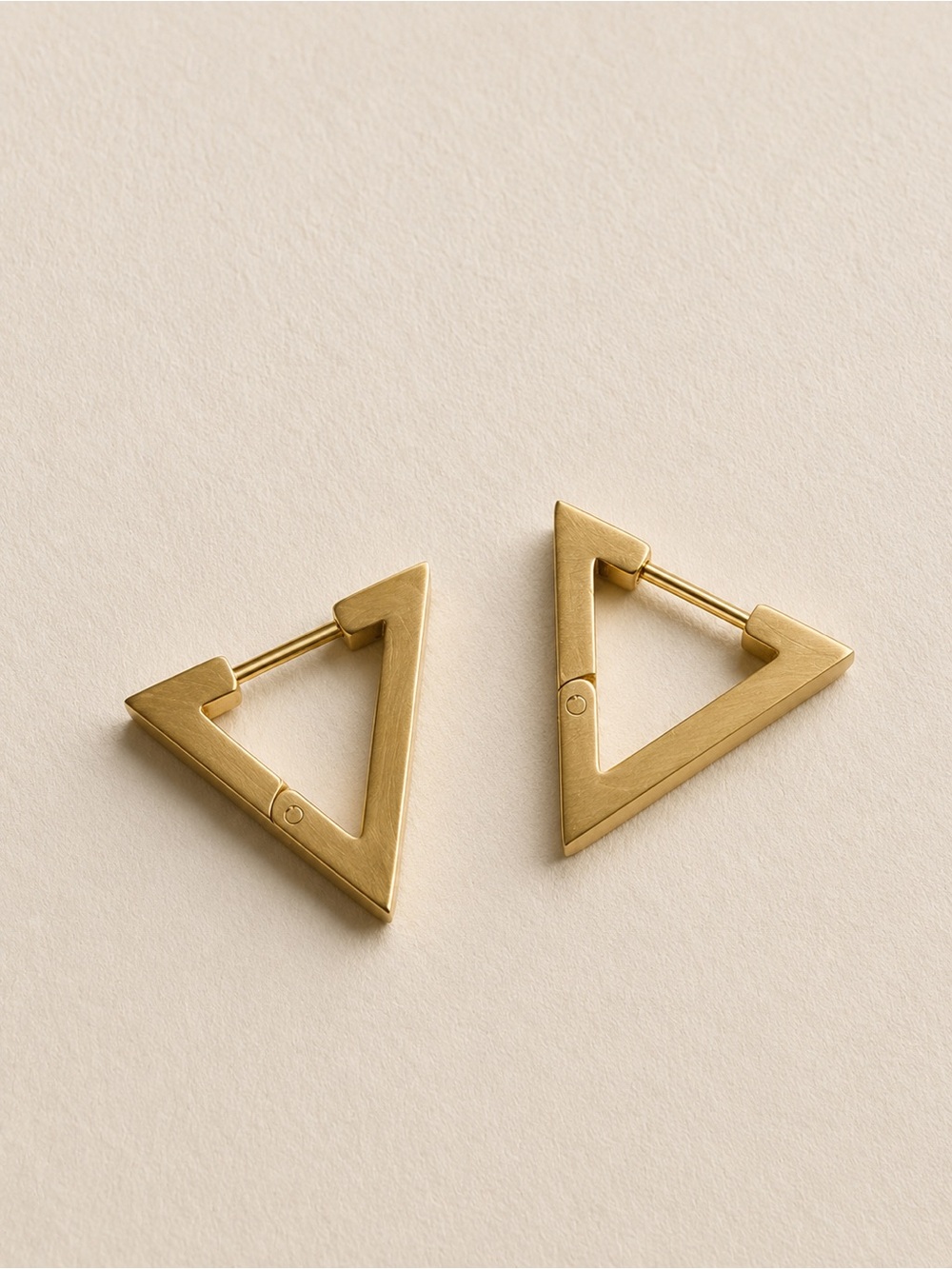 Gold Plated  Triangle Hoop Earrings - Women Jewelry